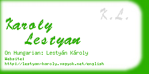 karoly lestyan business card